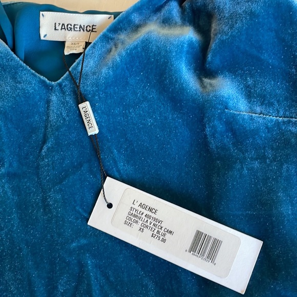 🌟HP🌟 L'AGENCE Gabriella Velvet Camisole in Cortez Blue - Picture 13 of 13